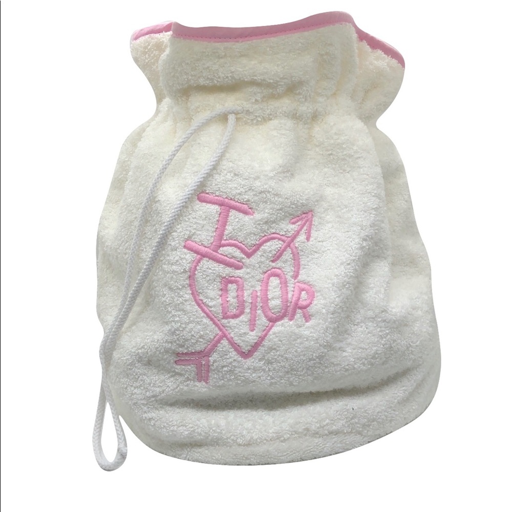 SOLD! Pink “I Heart Dior” Drawstring Bag